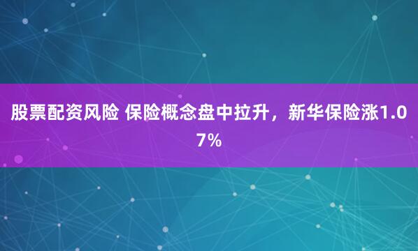 股票配资风险 保险概念盘中拉升，新华保险涨1.07%